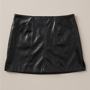 Streetwear Society Black Faux Leather Mini Skirt